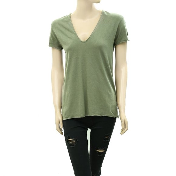 Zadig & Voltaire Story Fishnet T-Shirt Top Mesh Embroidered Green - Picture 4 of 7